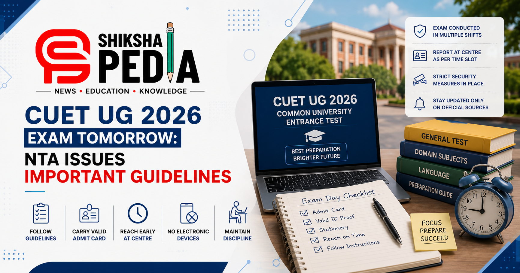 CUET UG 2026 Exam Tomorrow: NTA Issues Important Guidelines