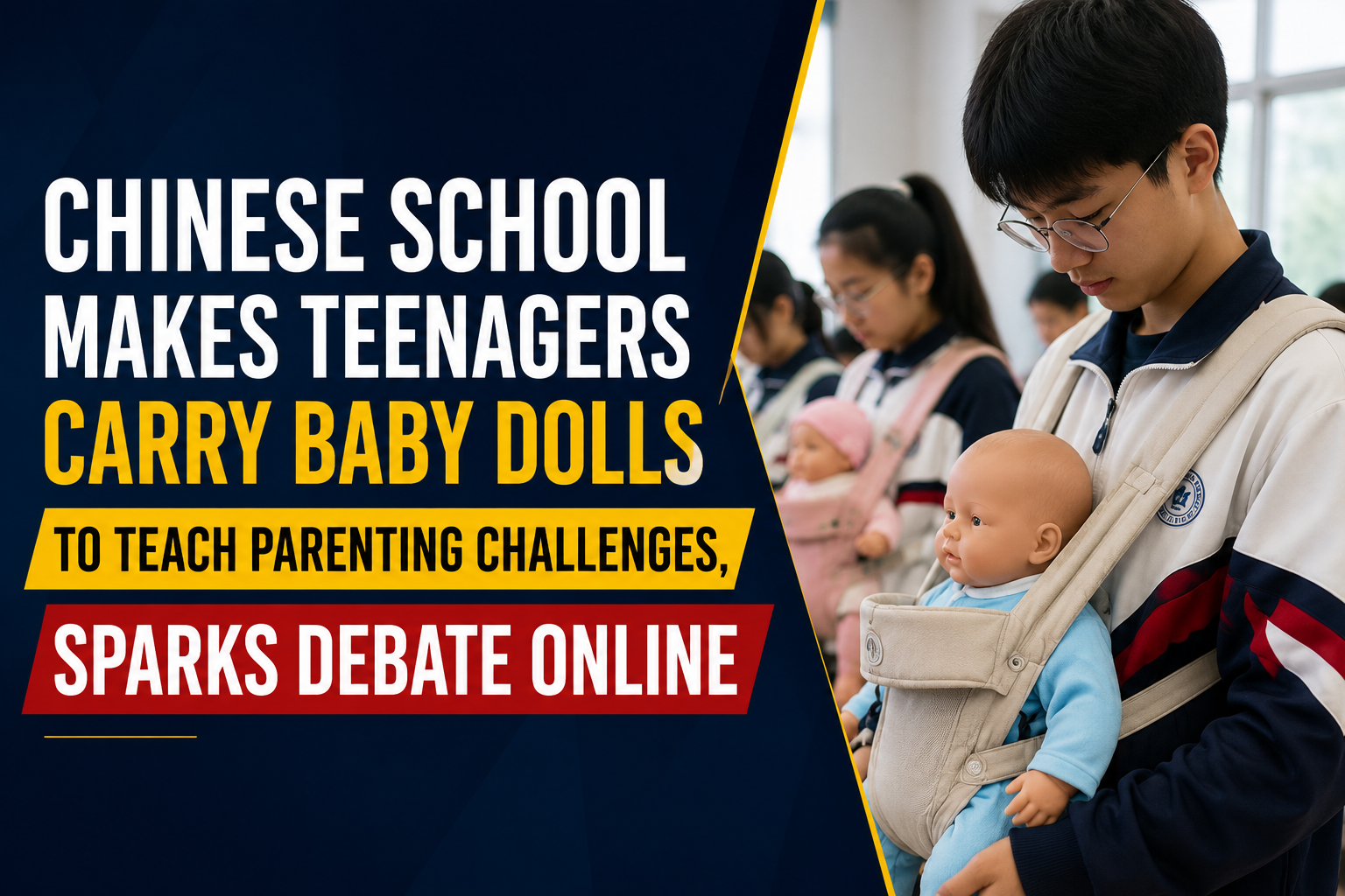 Chinese School Makes Teenagers Carry Baby Dolls To Teach Parenting Challenges, Sparks Debate Online