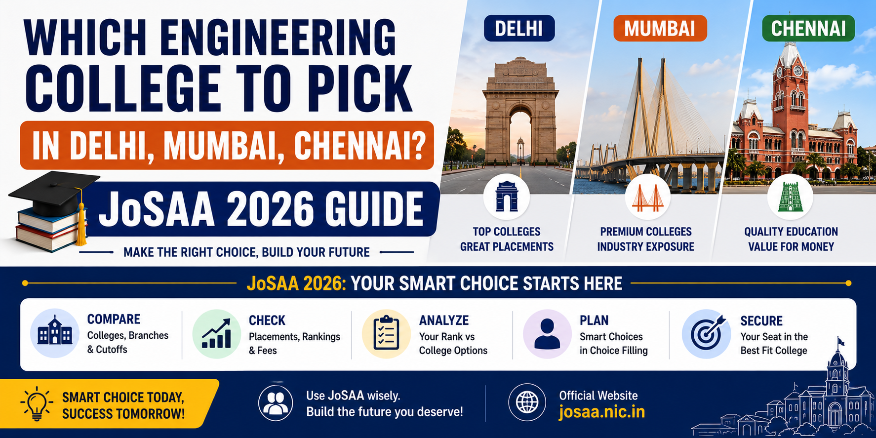 Which Engineering College To Pick In Delhi, Mumbai, Chennai? JoSAA 2026 Guide