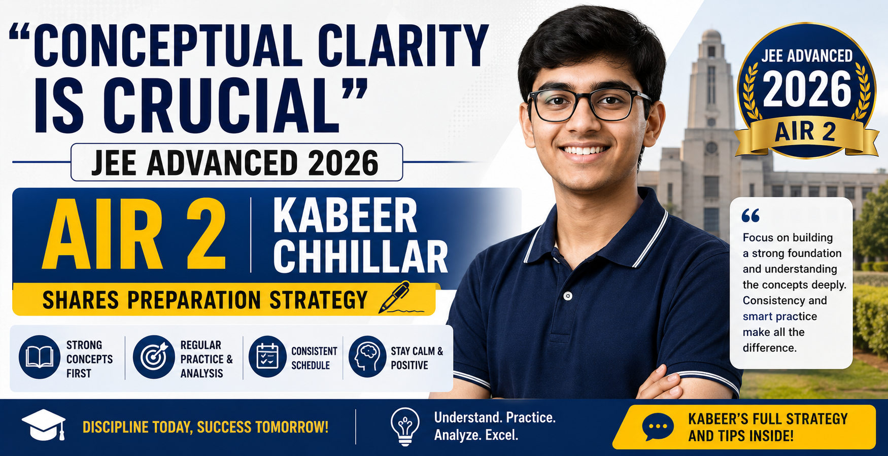 “Conceptual Clarity Is Crucial”: JEE Advanced 2026 AIR 2 Kabeer Chhillar Shares Preparation Strategy
