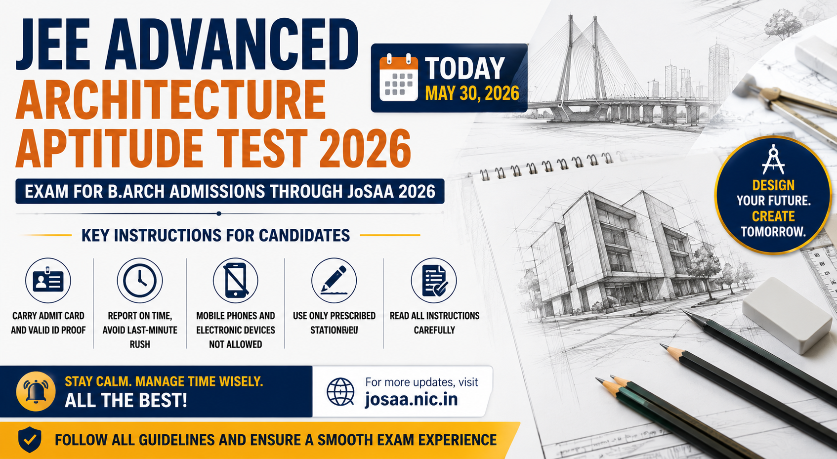 JEE Advanced Architecture Aptitude Test 2026 Today; Key Instructions For Candidates