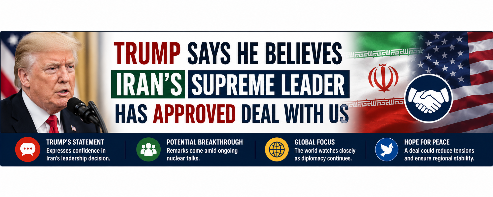 Trump Says He Believes Iran’s Supreme Leader Has Approved Deal With US