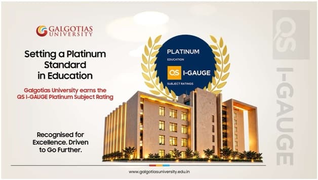 Galgotias University Earns QS I-GAUGE Platinum Subject Rating in Education