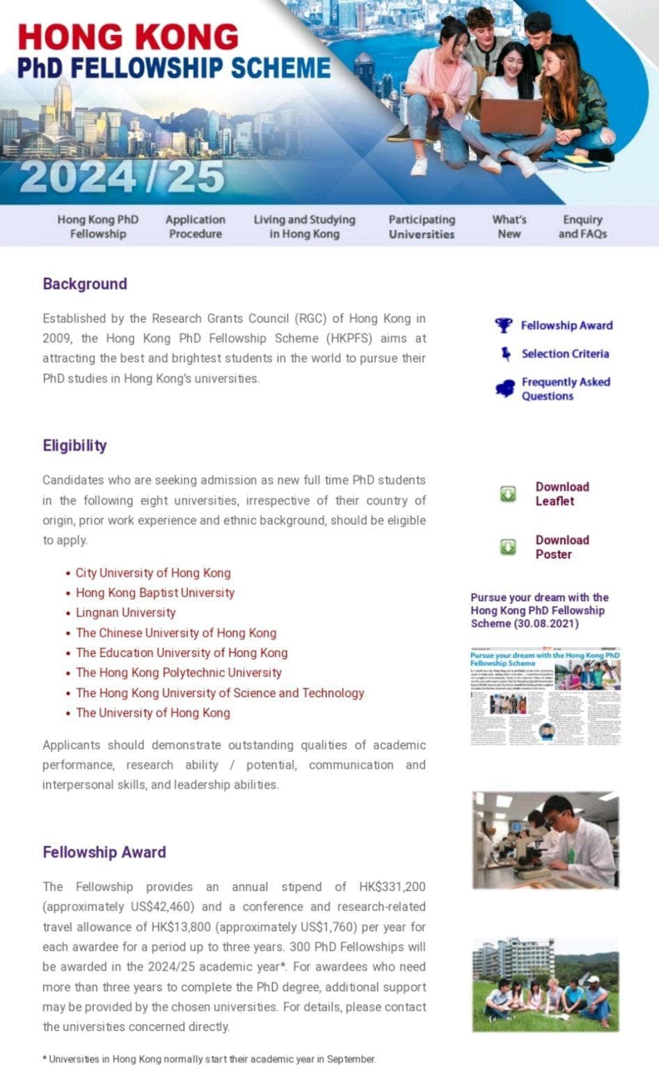 Hong Kong PhD Fellowship Scheme 2027-28 Opens Funded Route for International Students