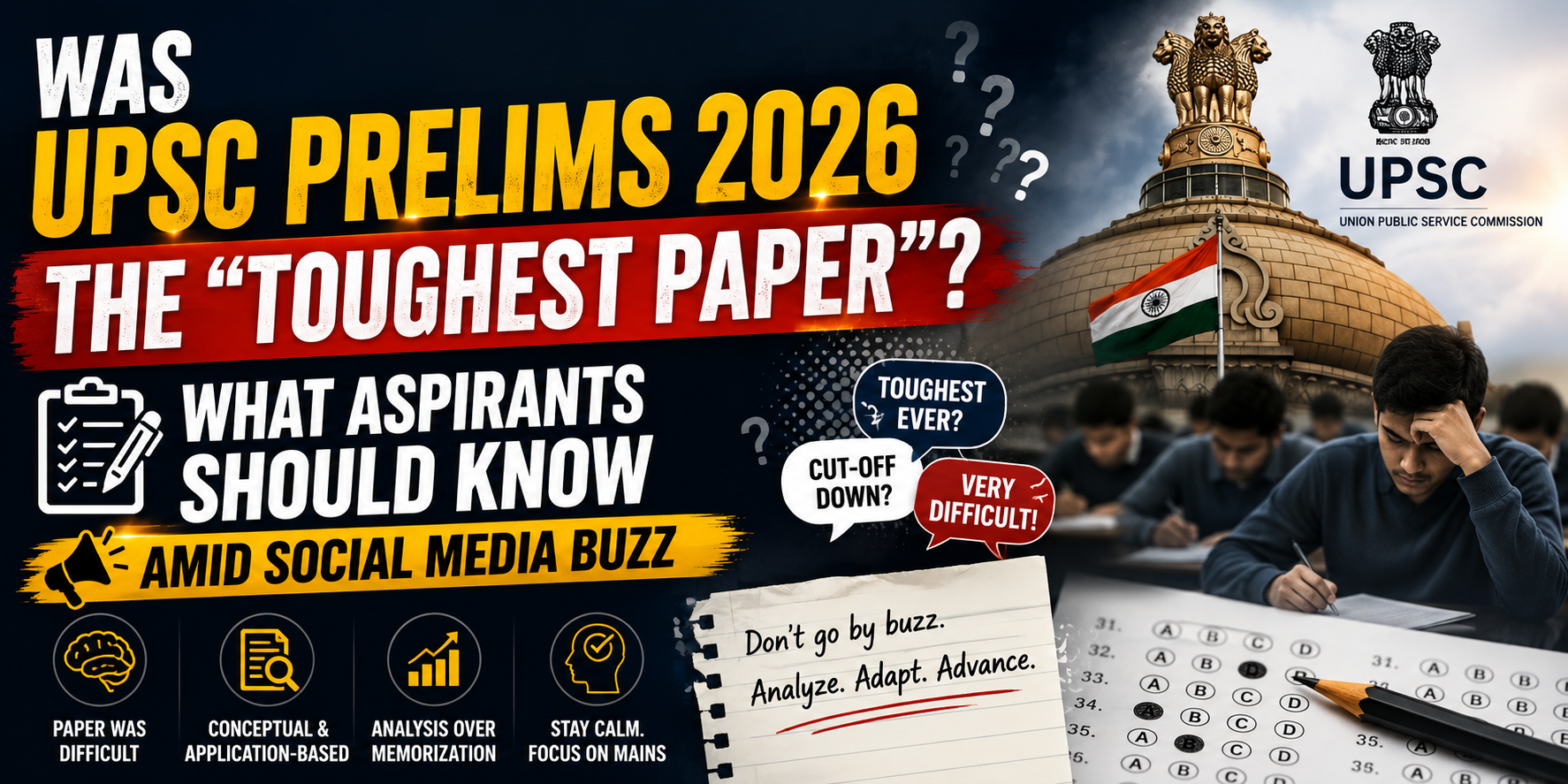 Was UPSC Prelims 2026 The “Toughest Paper”? What Aspirants Should Know Amid Social Media Buzz