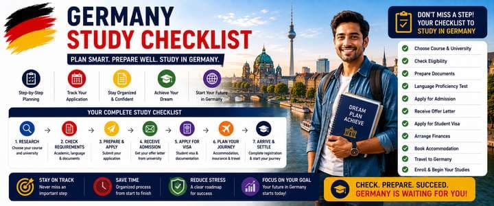 Germany Study Checklist: Complete Application, Visa and Arrival Guide