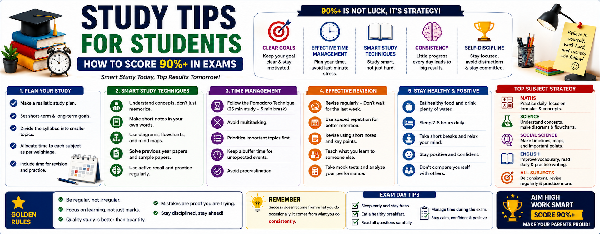 Study Tips for Students: How to Score 90%+ in Exams