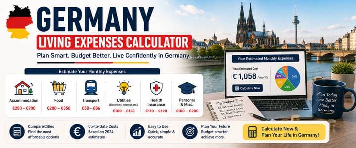 Germany Living Expenses Calculator: Calculate Your Monthly and Total Study Budget
